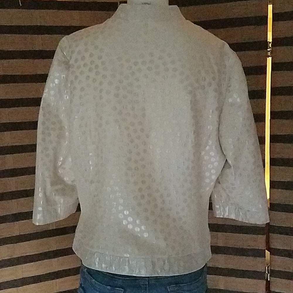 Joseph Ribkoff Gold Metallic Dot Jacket - Picture 6 of 9